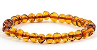 Amber-Touch Baltic Amber Bracelet for Adults Made on Elastic Band &ndash; Carpal Tunnel, Arthritis, Headache, Migraine Pain Relief