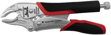 VAMPLIERS 7.5" Vise Grip Heavy Duty Locking Pliers with Screw Extractor Curved Jaws. Professional Grade. Secure Hold, Quick Release. GripRemove Stripped/Stuck Screws in seconds.