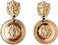 Doubnine Lion Head Earrings Big Coin Gold Circle Dangle Baroque Animal Earrings Vintage 80's Women Accessories Gift