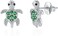 KINGSIN Silver Hypoallergenic Sea Turtle Stud Earrings with Green Cubic Zirconia Jewelry Gifts for Girl Women
