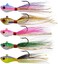 SILANON Bucktail Jigs Saltwater Fluke Lures,5PCS Bucktail Hair Jigs Head Fishing Lure Baits Assorted Kit for Bass Striper Bluefish Surf Fishing 1/4oz 1/2oz 1oz 1.5oz 2oz