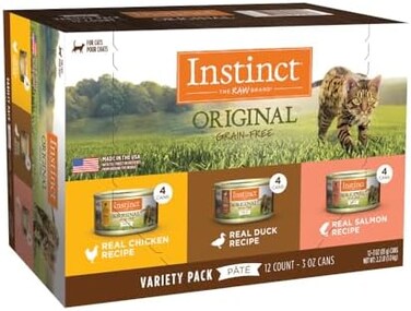 Instinct Original Grain Free Recipe Variety Pack Natural Wet Canned Cat Food by Nature's Variety, 3 Ounce (Pack of 12