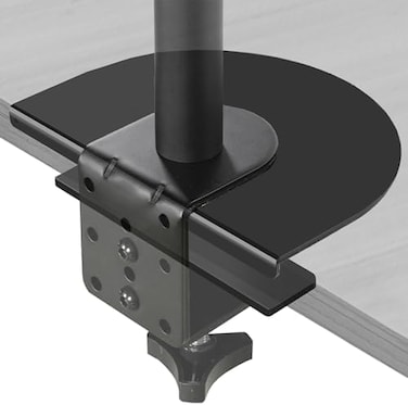 VIVO Steel Reinforcement Bracket Mount Plate for Thin, Glass, and Other Fragile Table Tops, Clamp Compatible with Most Monitor Stand C-Clamp Installations, Black, STAND-AC01R