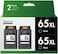 خرطوشة حبر مُعاد تصنيعها من Valuetoner بديلة لخرطوشة HP 65 XL 65XL N9K04AN لطابعات Envy 5055 5052 5058 و DeskJet 3755 2655 3720 3722 3723 3730 3732 3752 3758 2652 2624، شريحة مُحسّنة عالية الإنتاجية (