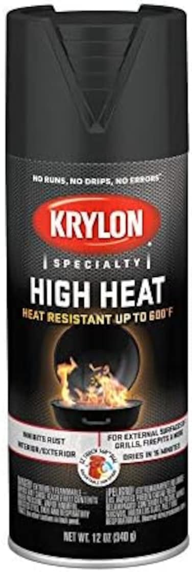 Krylon K01707077 High Heat Spray Paint, 12 Ounce (Pack of 1, Flat Black