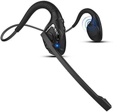 iDIGMALL Latest Bluetooth 5.3 Headset w/ CVC8.0 Noise Cancel Mic Boom, Open-Ear Air Conduction Wireless Stereo Headphones, All Day Comfortable Fit for Office Riding Driving Running Student Learning