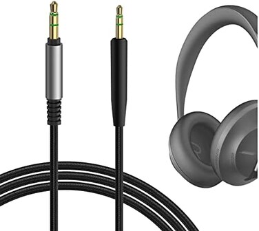 كابل صوتي من جيكريا متوافق مع سماعات Bose 700، وQuietComfort Ultra، وQC45، وQC35II، وQC35، وQC25، سلك ستيريو بديل من النايلون المضفر 2.5 مم (1.2 متر / 4 أقدام)