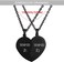 MJartoria Best Friend Necklaces BFF Necklace for 2 Friendship Valentines Day Gifts Split Heart Necklace Weirdo 1 Weirdo 2 Best Friends Forever Pendant Set (Black