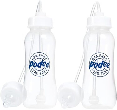 Hands-Free Baby Bottle Podee Hands Free - Anti-Colic Feeding System 9 oz (2 Pack - Blue