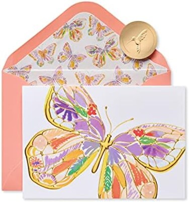 Papyrus Blank Cards with Envelopes, Bold Butterfly (12-Count