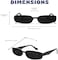 ShadyVEU Slim Classic Rectangular Sunglasses UV Protection 90&rsquo;s Vintage Small Wide Retro Frame Fashion Shades