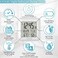 KADAMS Digital Bathroom Shower Wall Clock, Waterproof for Water Spray, Temperature Humidity Moisture Proof, Large Display Calendar Month Date Day, Suction Cup Stand Hanging Hole Rope Clock White Frame