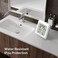 KADAMS Digital Bathroom Shower Wall Clock, Waterproof for Water Spray, Temperature Humidity Moisture Proof, Large Display Calendar Month Date Day, Suction Cup Stand Hanging Hole Rope Clock White Frame