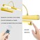 مصباح صور LED ساطع يعمل بالبطارية لاسلكيًا من BIGLIGHT مع جهاز تحكم عن بعد، رأس إضاءة دوار 13 بوصة مع 3 أوضاع إضاءة، مصباح قابل للتعتيم للرسم/الصور/البورتريه/الفن/إطارات الصور، ذهبي