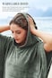Catalonia Hooded Surf Towel Poncho, Super Water Absorption Microfiber Beach Sand-Proof Wetsuit Changing Robe for Adults Men Women Surfing Swimming Bathing Green