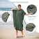 Catalonia Hooded Surf Towel Poncho, Super Water Absorption Microfiber Beach Sand-Proof Wetsuit Changing Robe for Adults Men Women Surfing Swimming Bathing Green