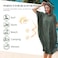Catalonia Hooded Surf Towel Poncho, Super Water Absorption Microfiber Beach Sand-Proof Wetsuit Changing Robe for Adults Men Women Surfing Swimming Bathing Green