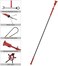 Housolution Grabber Tool Magnetic Four-claw Picker, Bendable Hose Reacher Pickup Sweeper with LED Lights, Flexible Long Handy Reaching Assist Tool for Litter Pick/Home Sink/Drain - Red