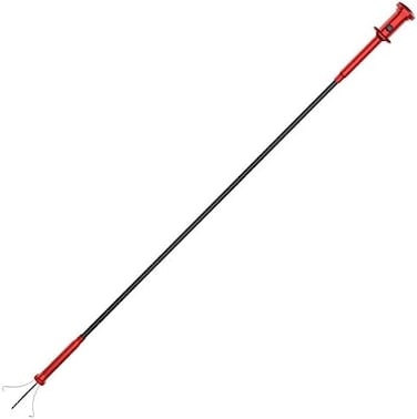Housolution Grabber Tool Magnetic Four-claw Picker, Bendable Hose Reacher Pickup Sweeper with LED Lights, Flexible Long Handy Reaching Assist Tool for Litter Pick/Home Sink/Drain - Red