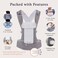 Beco Baby Carrier Sleek and Simple Certified Ergonomic 5-in-1 All Position Backpack Style Sling for Child From 7-35 lbs (Cool Grey