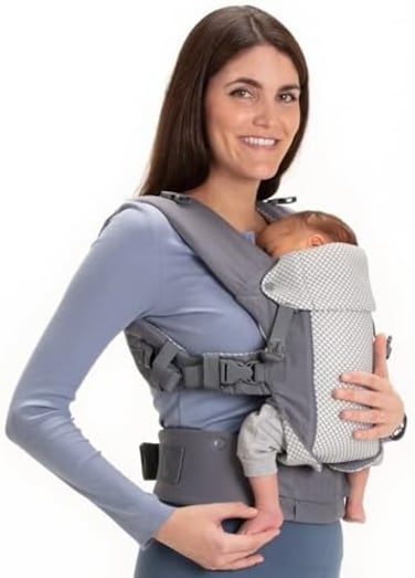 Beco Baby Carrier Sleek and Simple Certified Ergonomic 5-in-1 All Position Backpack Style Sling for Child From 7-35 lbs (Cool Grey
