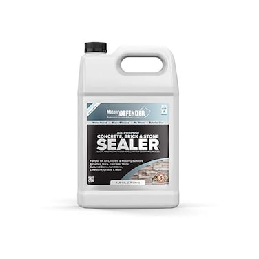 MasonryDefender All Purpose Clear Penetrating Water Sealant for Concrete, Brick, Stone, Exterior Surfaces - Siloxane Sealer for Porous Materials, Cultured Stone, Sandstone, LimestoneGranite, 1 Gallon