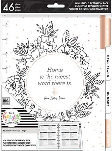 me &amp; my BIG ideas memy BIG ideas Home Extension Pack - The Happy Planner Scrapbooking Supplies - Organizer for Household Duties - Plan Your BudgetChores, Make Grocery ListsMeal Plans - Classic Size
