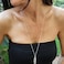 Yalice (Silver- Feather Pendant Necklace Chain Long Leaf Necklaces Jewellery for Women and Girls (Silver