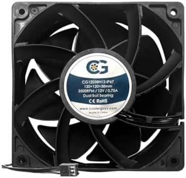 Coolerguys 12vDC Waterproof IP67 Fan (High Speed, 120x38mm