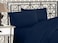 Elegant Comfort Luxurious 1500 Premium Hotel Quality Microfiber Three Line Embroidered Softest 4-Piece Bed Sheet Set, Wrinkle and Fade Resistant, California King, Navy Blue