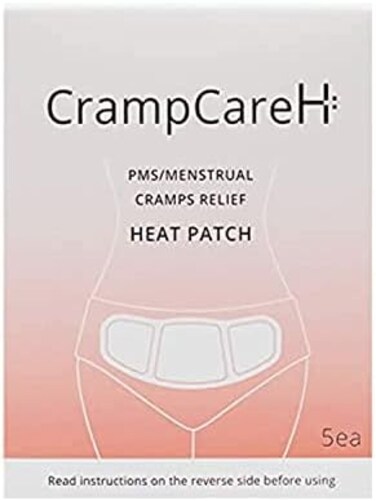 CrampCareH (5 PatchesPMS/Menstrual Cramps Relief Heat Patch with Wide Wings, FDA Registered
