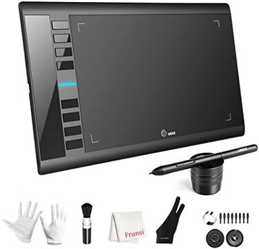 UGEE Graphics Drawing Tablet M708 10 x 6 inch Large Active Area Drawing Tablet with 8 Hot Keys 8192 Levels Pen M708 Graphic Tablets for Paint Digital Art Creation Sketch &euro;&brvbar;
