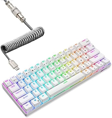 Rk Royal Kludge Rk61 2.4Ghz Wireless/Bluetooth/Wired 60% Mechanical Keyboard, 61 Keys Rgb Hot Swappable Brown Switch Gaming Keyboard With Software For Win/Mac