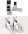 Tiberham Adjustable Wood/Glass Shelf Bracket, Zinc Alloy Polished Chrome Shelf Support Clamp Corner Brace for 3-30mm Thickness Shelf, Wall Mounted Glass Support Clip Wood Holder (Pack of 2