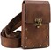 GEAR RAVE Steampunk Hiking Waist Bag Dark Brown Women's Multifunction Fashion Trumpet Postman Messenger Bag Men Belt Bag Mobile Phone Outdoor Bag (Brown