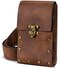 GEAR RAVE Steampunk Hiking Waist Bag Dark Brown Women's Multifunction Fashion Trumpet Postman Messenger Bag Men Belt Bag Mobile Phone Outdoor Bag (Brown