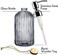 JASAI 18 Oz Vertical Stripes Kitchen Soap Dispenser with 304 Rust Proof Stainless Steel Pump, Refillable Liquid Soap Dispenser for Bathroom, Kitchen, Hand Soap, Dish Soap (Clear Grey
