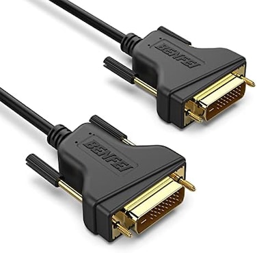 كابل BENFEI DVI إلى DVI، بطول 1.8 متر، كابل DVI-D 241 مطلي بالذهب، يدعم وصلة مزدوجة ودقة عالية 2560x1600 للألعاب، ومشغلات DVD، وأجهزة الكمبيوتر المحمولة، وأجهزة التلفزيون عالية الدقة.