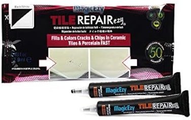 MagicEzy Tile RepairEzy - MagicEzy Tile Repairezy Tile Repair Kit: (Black and White Kit- Fix ChipsHoles in Ceramic Tiles Fast - Thick Tile Filler