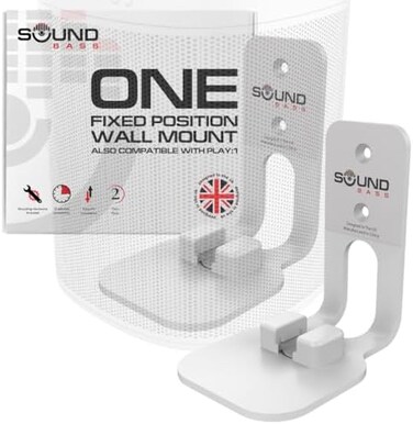 حامل جداري لجهاز Sonos ONE و ONE SLPlay:1، عبوة مزدوجة [قطعتان]، أبيض، متوافق مع مكبرات الصوت Sonos ONE و ONE SLPLAY1