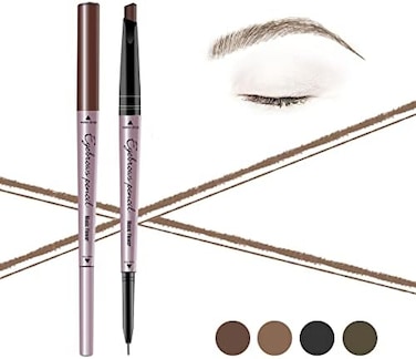 Music Flower Eyebrow Pencil Double Ended, Waterproof Natural Brow Enhancing Pen, Long lasting Eye Makeup, Pack of 1, Light Brown