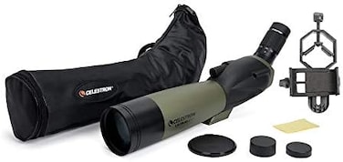 Celestron Ultima 20 60X80Mm Angled Zoom Spotting Scope With Smartphone Adapter, Black/Grey