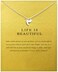 LANG XUAN Message Card Compass Pendant Necklace Friendship Sun Good Luck Elephant Starfish Pendant Chain Necklace with Gift Card