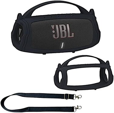 غطاء سيليكون من JCHPINE لسماعة JBL Charge 5 المحمولة بتقنية البلوتوث، غطاء حماية لملحقات سماعة JBL Charge 5 (غطاء أسود)
