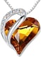 Leafael Infinity Love Heart Necklace, Birthstone Necklaces for Women with Healing Stones, Allergy-Free Jewelry for Women, Silver-Tone Pendant Necklace with Gift Box, 182 Inch Chain Extender