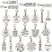 WOCRAFT 20pcs Craft Supplies Handmade Assorted Antique Silver Inspiration Words Dangle Charms Pendant with Lobster Clasp for Jewelry Making Accessory Fit Floating Locket Charms Necklaces (M305