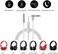 cipher (White- Replacement Audio Cable Cord Wire,Compatible with Beats by Dr.Dre Headphones Studio/Solo/Pro/Detox/Wireless/Mixr/Executive/Pill with in-line Mic and Control- (White