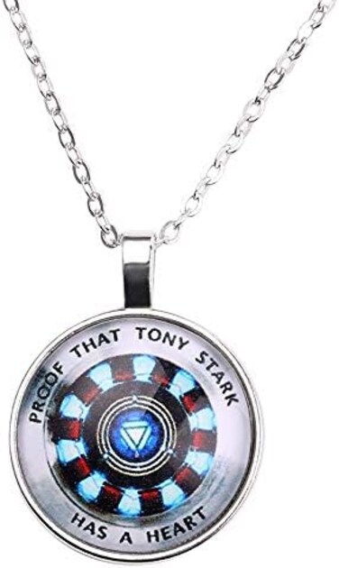 Iron Man Necklace - Proof That Tony Stark Has A Heart Circle Pendant Necklace for Men and Women, Creative Gift for Iron Man Fans