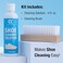 CleanKicks Shoe Cleaning Kit - Footwear Cleaner for Sneakers, Boots, Cleats, and Many Other Shoe Types - (4 Ounce Bottle and Brush. Packaging May Vary Between Green and Blue.