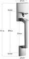 Berlin Modisch Single Cylinder HandleSet with Lever Door Handle Reversible for Right and Left Handed and a Single Cylinder deadbolt Handle Set 11" HandleSet [8 3/4" between screw holes] Silver